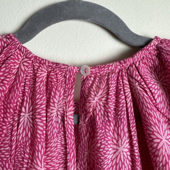 NWT Banjanan Ruffled Andrea Top in Petal Powder Fuchsia Cotton Women Size XS - Picture 8 of 9